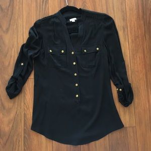 Black silk Anthropologie blouse